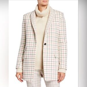 Rag & Bone Nova Ivory Plaid Wool Blazer